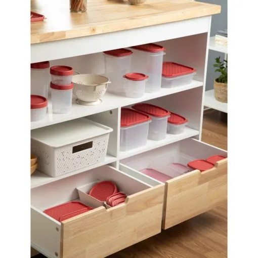 Hermético Top Flex oval, rojo arándano, plástico, 61x97x184 mm TATAY, 500 ml