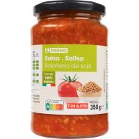 Salsa boloñesa vegetal EROSKI, frasco 350 g