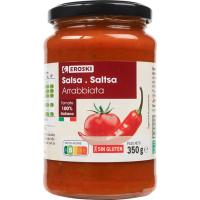 Salsa arrabbiata EROSKI, frasco 350 g