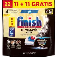 Lavavajillas máquina FINISH ULTIMATE PLUS, bolsa 11+11 dosis