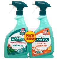 Limpiador multiusos + quitagrasas SANYTOL, pack 1.500 ml