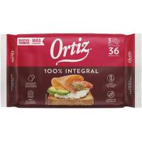 Pan tostado integral ORTIZ, 36 rebanadas, paquete 320 g