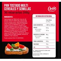 Pan tostado multicereal ORTIZ,  36 rebanadas, paquete 320 g