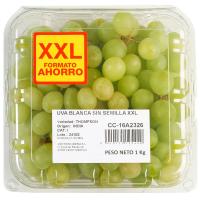 Uva blanca sin semilla ahorro XXL, bandeja 1 kg