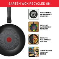 Wok de aluminio reciclado Recy'Cook, apta para todo tipo de cocinas TEFAL, Ø28 cm