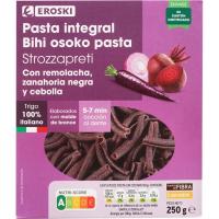 Pasta integral strozzapreti con remolacha EROSKI, caja 250 g