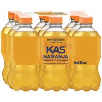 Refresco de naranja con gas KAS, pack 9x33 cl