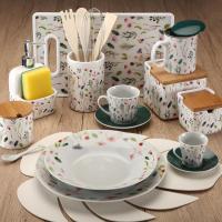 Taza con plato para café, 6 comensales, porcelana Sansa VERSA HOME, juego 12 uds