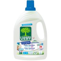 Detergente gel ecológico vegetal L'ARBRE VERT, garrafa 34 dosis