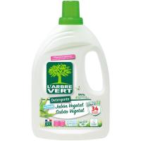 Detergente gel eco piel sensible L'ARBRE VERT, garrafa 34 dosis