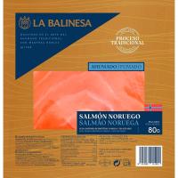Salmón ahumado noruego LA BALINESA, lonchas, sobre 80 g