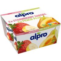 Yogur sabor fresa-plátano-pera-melocoton ALPRO, pack 4x125 g