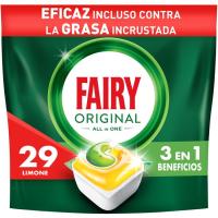 Lavavajillas máquina FAIRY TODO EN 1, bolsa 18+11 dosis