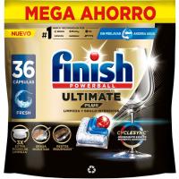 Lavavajillas máquina FINISH ULTIMATE PLUS, bolsa 36 dosis