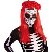 Máscara de Calavera Katrina Rosas para adulto, edad rec: +14 años RUBIES