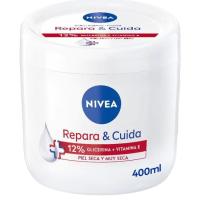 Crema corporal repara y cuida c/ glicerina NIVEA, tarro 400 ml