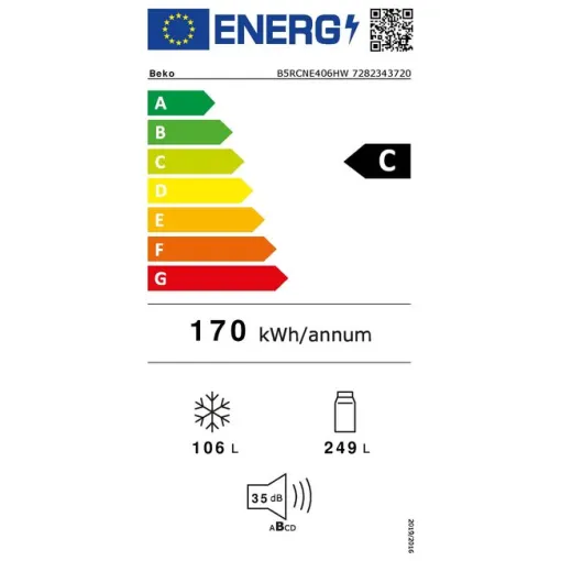 Frigorifico combinado 2m B5RCNE406HW BEKO