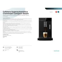 CECOTEC Cremmaet compact steam kafe-makina superautomatikoa, 19 bar