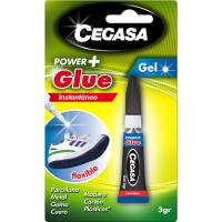 Adhesivo gel instantáneo, flexible, Power+ Glue CEGASA, 3 g