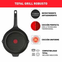 Grill de aluminio fundido Trattoria Pro, apto para todo tipo de cocinas TEFAL, Ø26cm