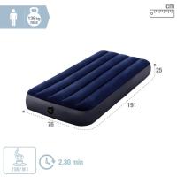 Colchón hinchable individual Dura Beam Standard Classic Downy INTEX, 76x191x25 cm