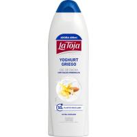 Gel de ducha yogur griego LA TOJA, bote 600 ml