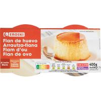 Flan de huevo EROSKI, pack 4x100 g