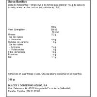 Salsa basilico para pasta HELIOS, frasco 380 g