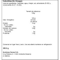 Cebollitas en vinagre SARASA, tarrina 200 g