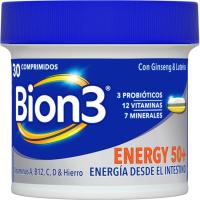 Vitamina A,B12,C,D & Hierro Energy50+ BION3, bote 30 comprimidos