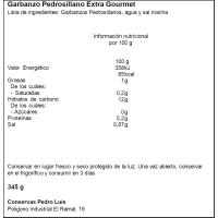 Garbanzo pedrosillano cocido PEDRO LUIS, frasco 250 g