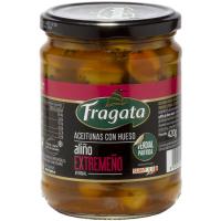 Aceituna verde con hueso estilo extremeño FRAGATA, frasco 250 g