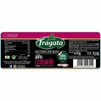 Aceituna verde con hueso estilo extremeño FRAGATA, frasco 250 g