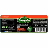 Aceituna verde con hueso estilo gazpacha FRAGATA, frasco 250 g