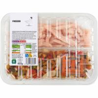 Tiras de pollo con verduras para fajitas EROSKI, bandeja 400 g