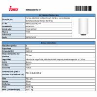 Termo eléctrico vertical, 80L, EWH 80 VE-D,TEKA