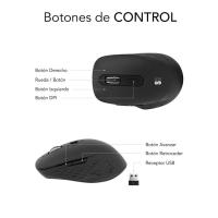 Ratón inalambrico negro ergonómico dual, curve SUBBLIM