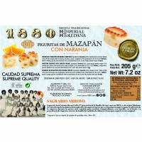 1880 mazapan eta laranja figuratxoak, kutxa 205 g