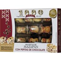 Figuritas de mazapán con pepitas de chocolate 1880, caja 205 g