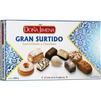 Surtido de especialidades y chocolate DOÑA JIMENA, caja 500 g