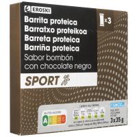 Barrita proteica sabor bombón low sugar EROSKI, caja 105 g