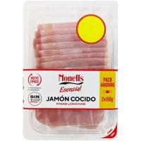 Jamón cocido MONELLS, pack 2x150 g