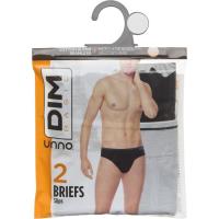 Slip de hombre sin costuras, algodón, negro/gris talla XL DIM BASIC, pack 2 uds