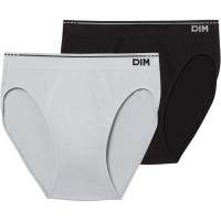 Slip de hombre sin costuras, algodón, negro/gris talla XL DIM BASIC, pack 2 uds