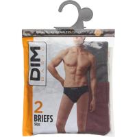Slip de hombre sin costuras microfibra gris/granate talla XL DIM BASIC, pack 2 uds
