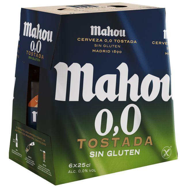 precios Cerveza Tostada 0,0 Sin Gluten Mahou, Pack 6X25 Cl en Eroski