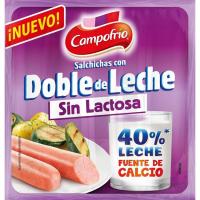 Salchicha con doble de leche sin lactosa CAMPOFRÍO, sobre 140 g