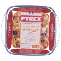 Fuente cuadrada de vidrio, ideal para freidora de aire PYREX,20x17 cm