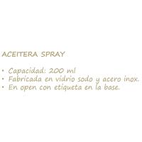 Aceitera con spray dosificador, en vidrio y acero inox Nordik KFK, 200 ml