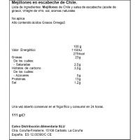 Mejillón chileno en escabeche 9/14 piezas CALVO, lata 111 g